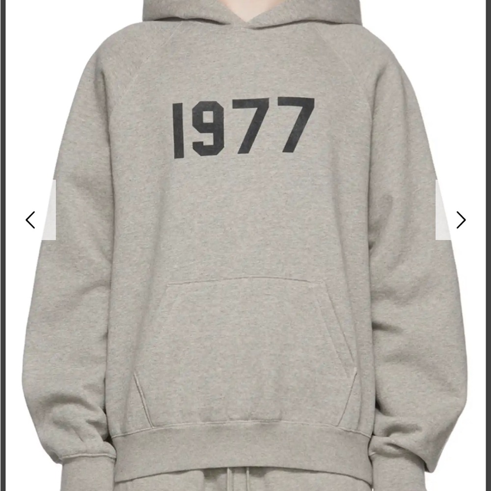 Essentials Fear of God hoodie. 1977 logo.